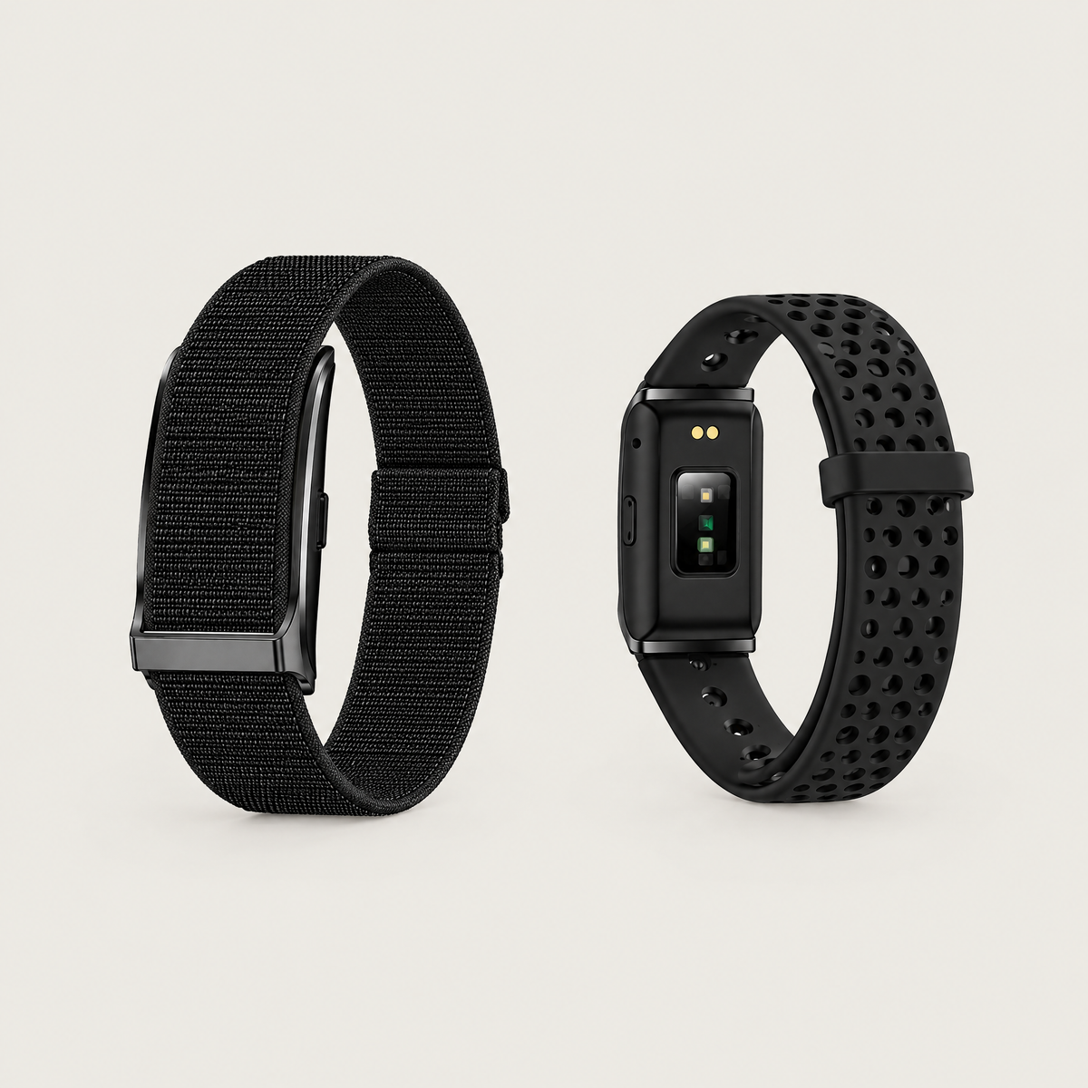 Le bracelet PracticTech avec ses deux bracelets : nylon et silicone sport